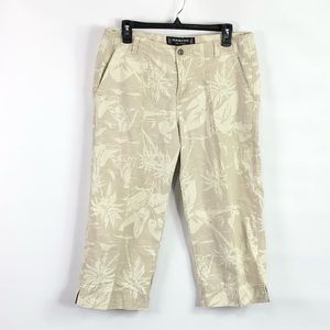 Periscope Women's Beige Floral Crop Pants